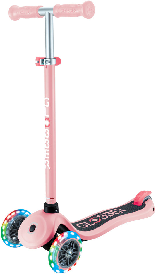 Globber Mini Scooter | Primo Lights | Pastel Pink - Fuchsia