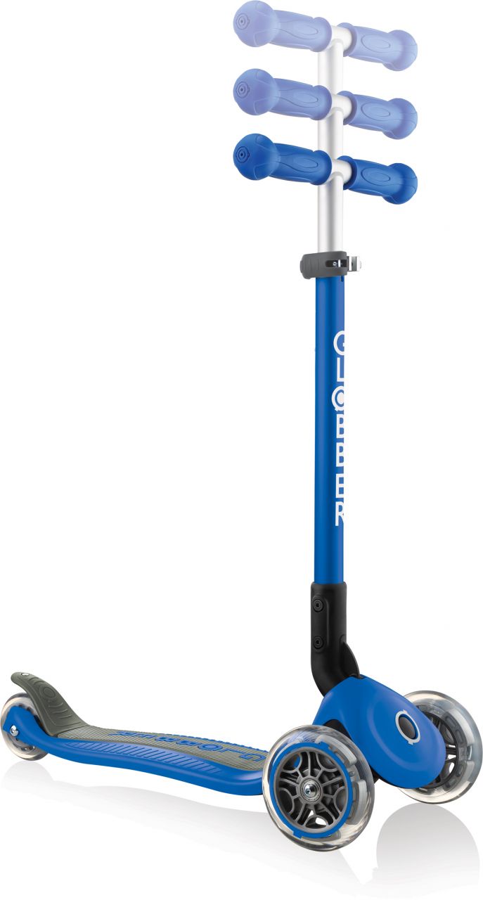 Globber Mini Scooter | Primo Foldable | Anodized T-Bar | Marineblau