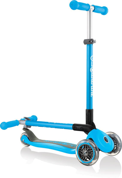 Globber Mini Scooter | Primo Foldable | Anodized T-Bar | Himmelblau