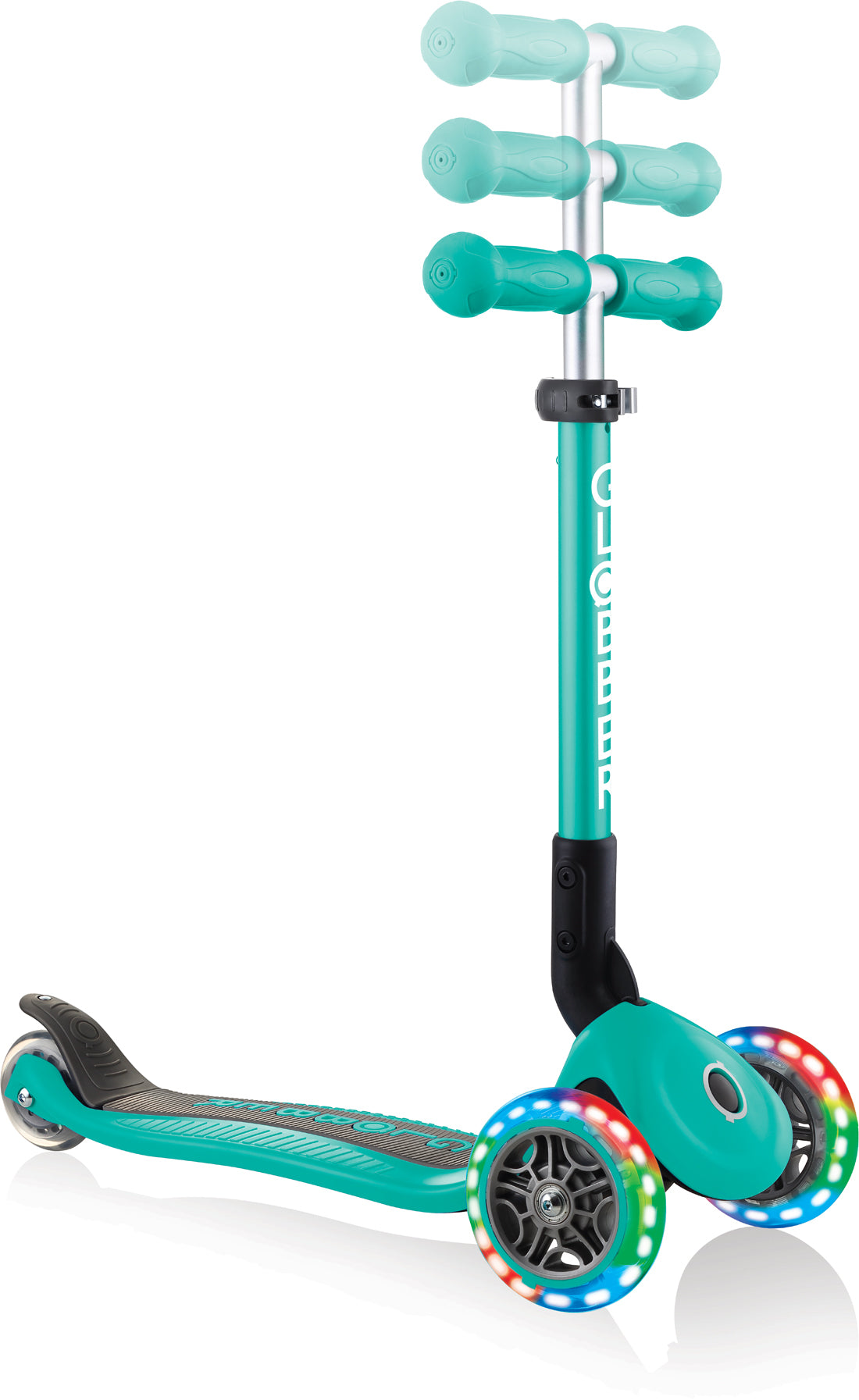 Globber Mini Scooter | Junior Foldable Lights | Emerald Green