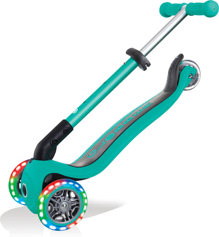 Globber Mini Scooter | Junior Foldable Lights | Emerald Green