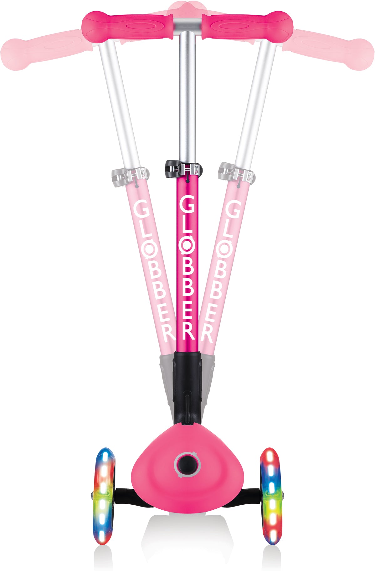 Globber Mini Scooter | Junior Foldable Lights | Neon Pink