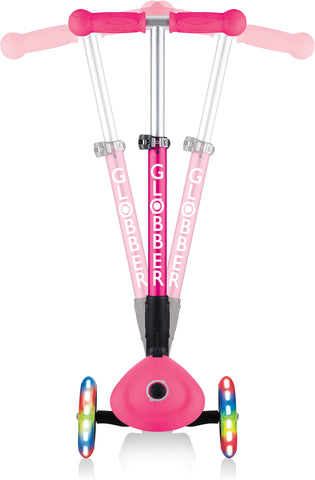 Globber Mini Scooter | Junior Foldable Lights | Neon Pink