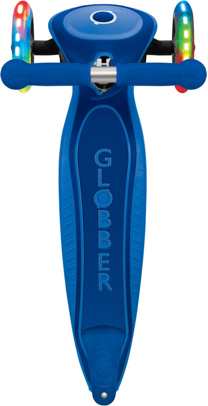 Globber Mini Scooter | Primo Foldable Plus Lights | Blue