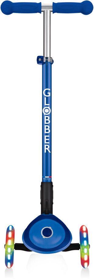 Globber Mini Scooter | Primo Foldable Plus Lights | Blue