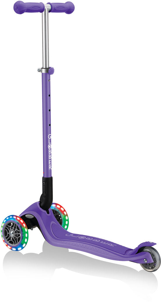 Globber Mini Scooter | Primo Foldable Plus Lights | Violet