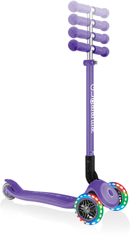 Globber Mini Scooter | Primo Foldable Plus Lights | Violet