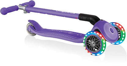 Globber Mini Scooter | Primo Foldable Plus Lights | Violet