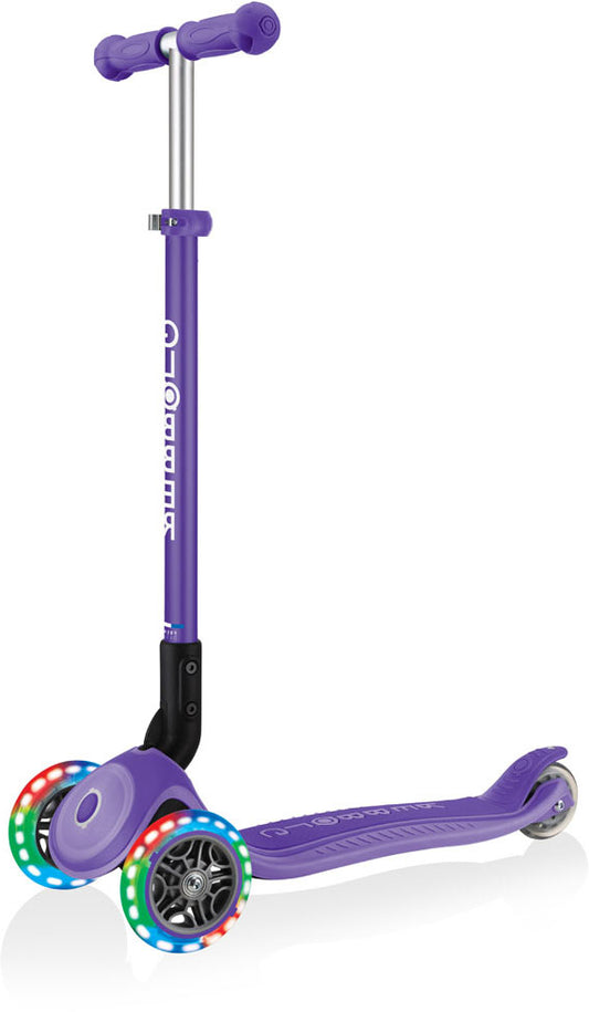 Globber Mini Scooter | Primo Foldable Plus Lights | Violet