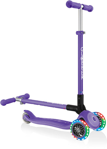 Globber Mini Scooter | Primo Foldable Plus Lights | Violet