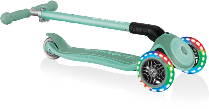 Globber Mini Scooter | Primo Foldable Plus Lights | Mint