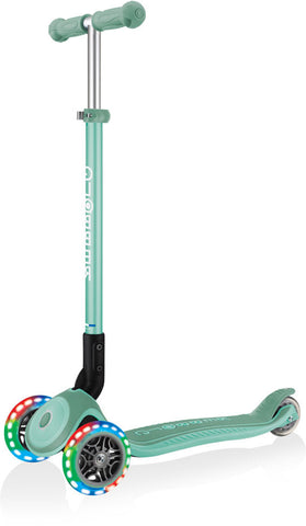 Globber Mini Scooter | Primo Foldable Plus Lights | Mint