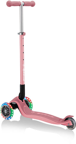 Globber Mini Scooter | Primo Foldable Plus Lights | Pastel Pink