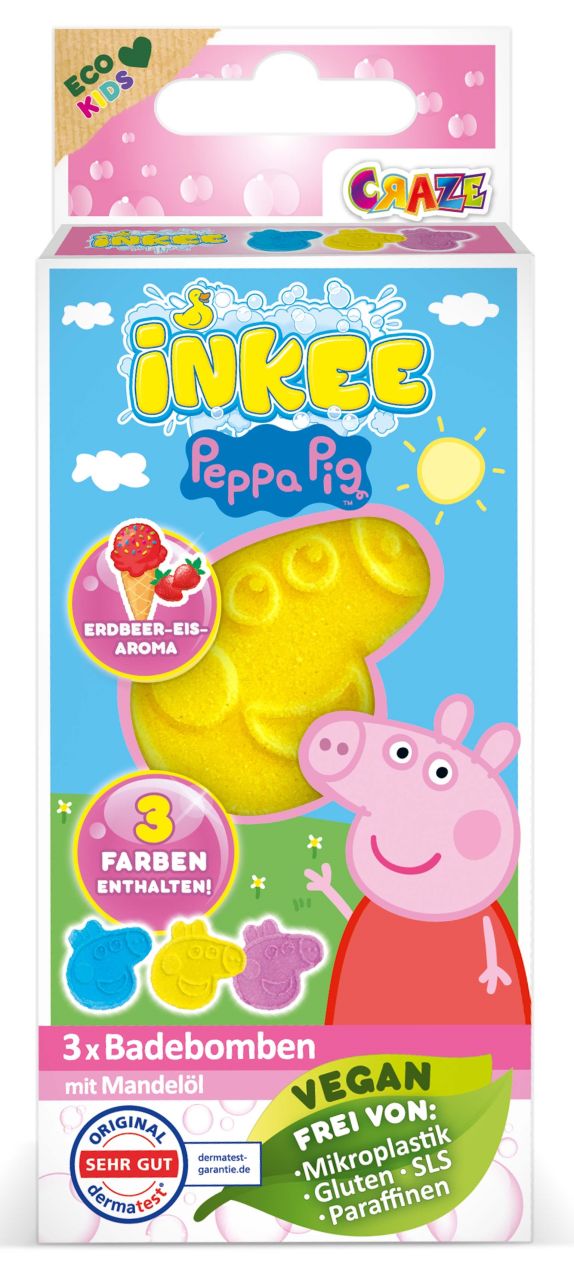 Inkee Badebomben Peppa Pig 3er-Set