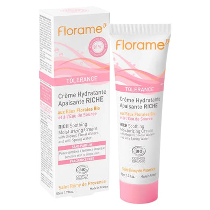 Beruhigende Feuchtigkeitscreme Bio reichhaltig Quellwasser - 50ml - Florame