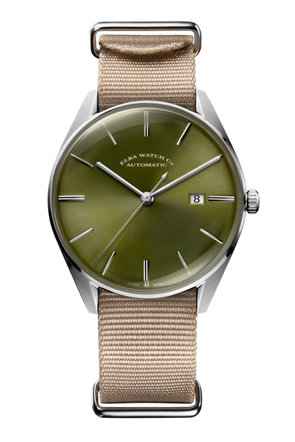 Elka Klokke - Beige Nato Stropp for Moteriktig Tidskeeping ⌚ D05-0901