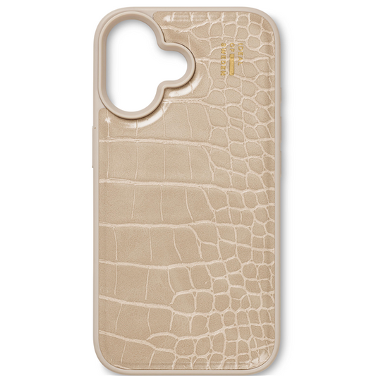 iPhone 16, MagSafe Vegan Leather Warm Beige Croco