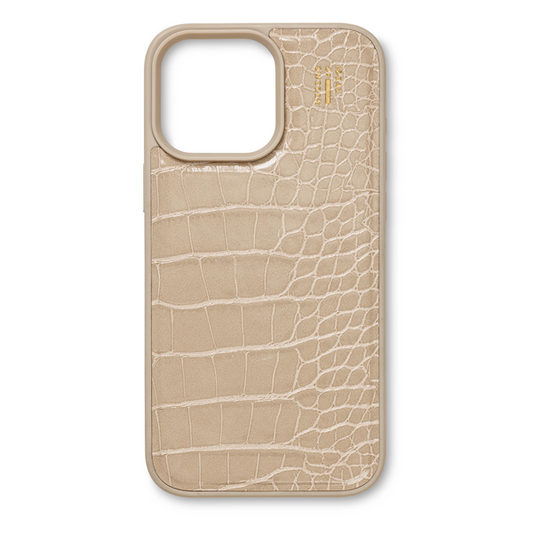 iPhone 16 Pro, MagSafe Vegan Leather Warm Beige Croco