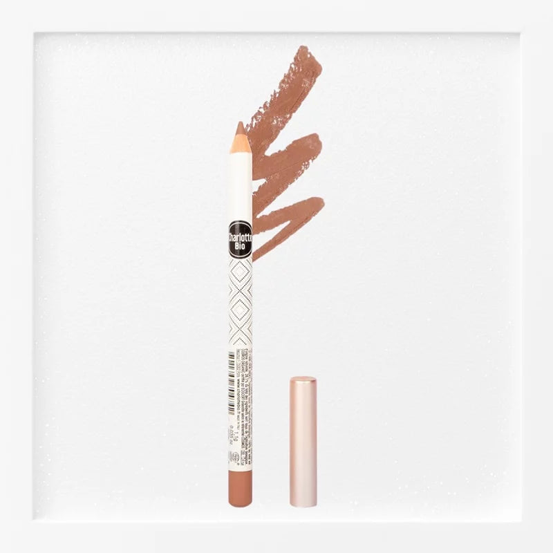 Lippenkonturenstift mit langem Halt Nude Braun BIO - 1.1g - Charlotte Bio