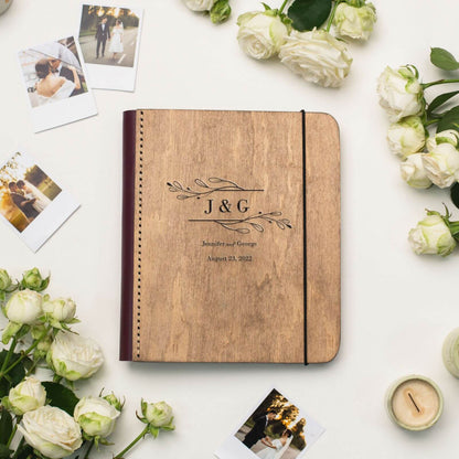wooden book for photos