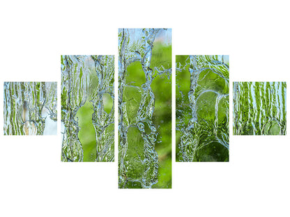 Leinwandbild 5-teilig Hinter dem Wasserfall