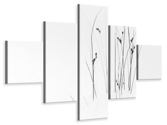 Leinwandbild 5-teilig Black On White