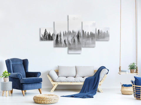 Leinwandbild 5-teilig Foggy Forest