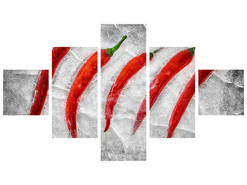 Leinwandbild 5-teilig Frozen Fire