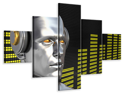 Leinwandbild 5-teilig Futuristischer DJ