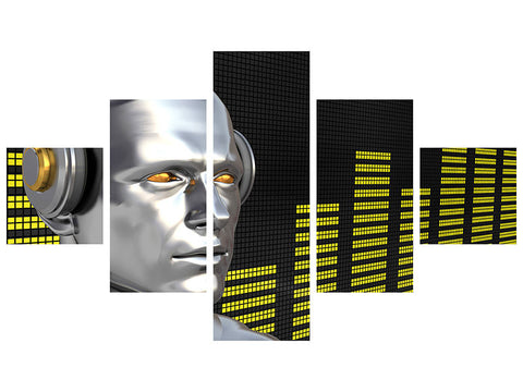 Leinwandbild 5-teilig Futuristischer DJ