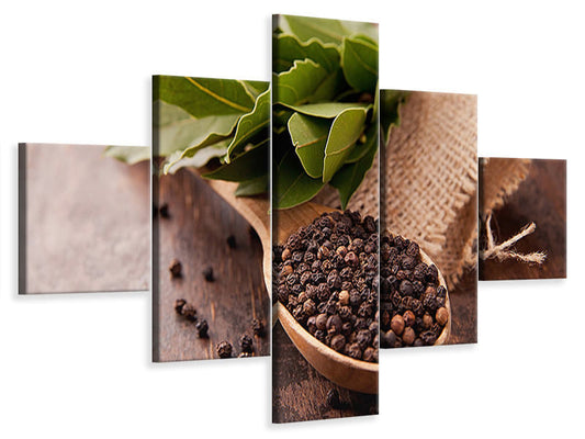 Leinwandbild 5-teilig Der Pfefferlöffel