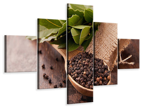 Leinwandbild 5-teilig Der Pfefferlöffel