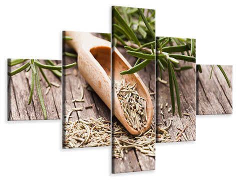 Leinwandbild 5-teilig Rosmarin