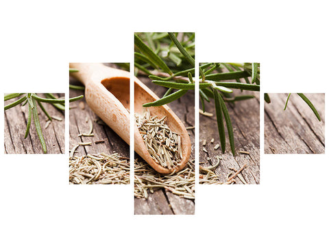 Leinwandbild 5-teilig Rosmarin