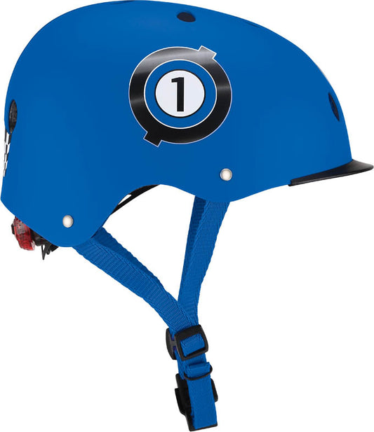 Globber | Kinderhelm | Elite Lights | XS-S | Navy Blue Racing