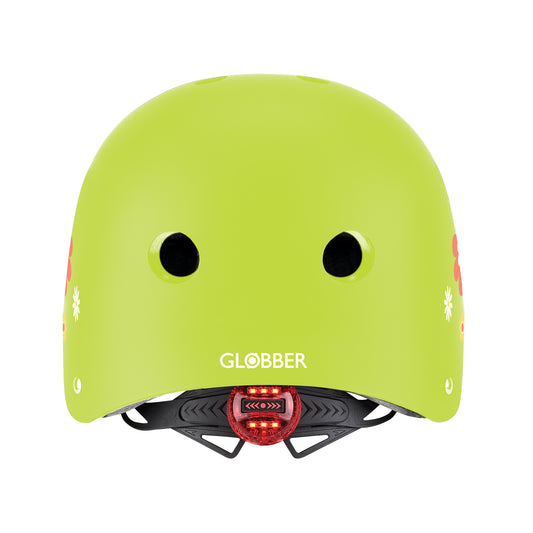 Globber | Kinderhelm | Elite Lights | XS-S | Lime green flowers