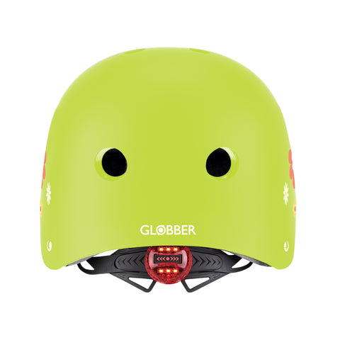 Globber | Kinderhelm | Elite Lights | XS-S | Lime green flowers