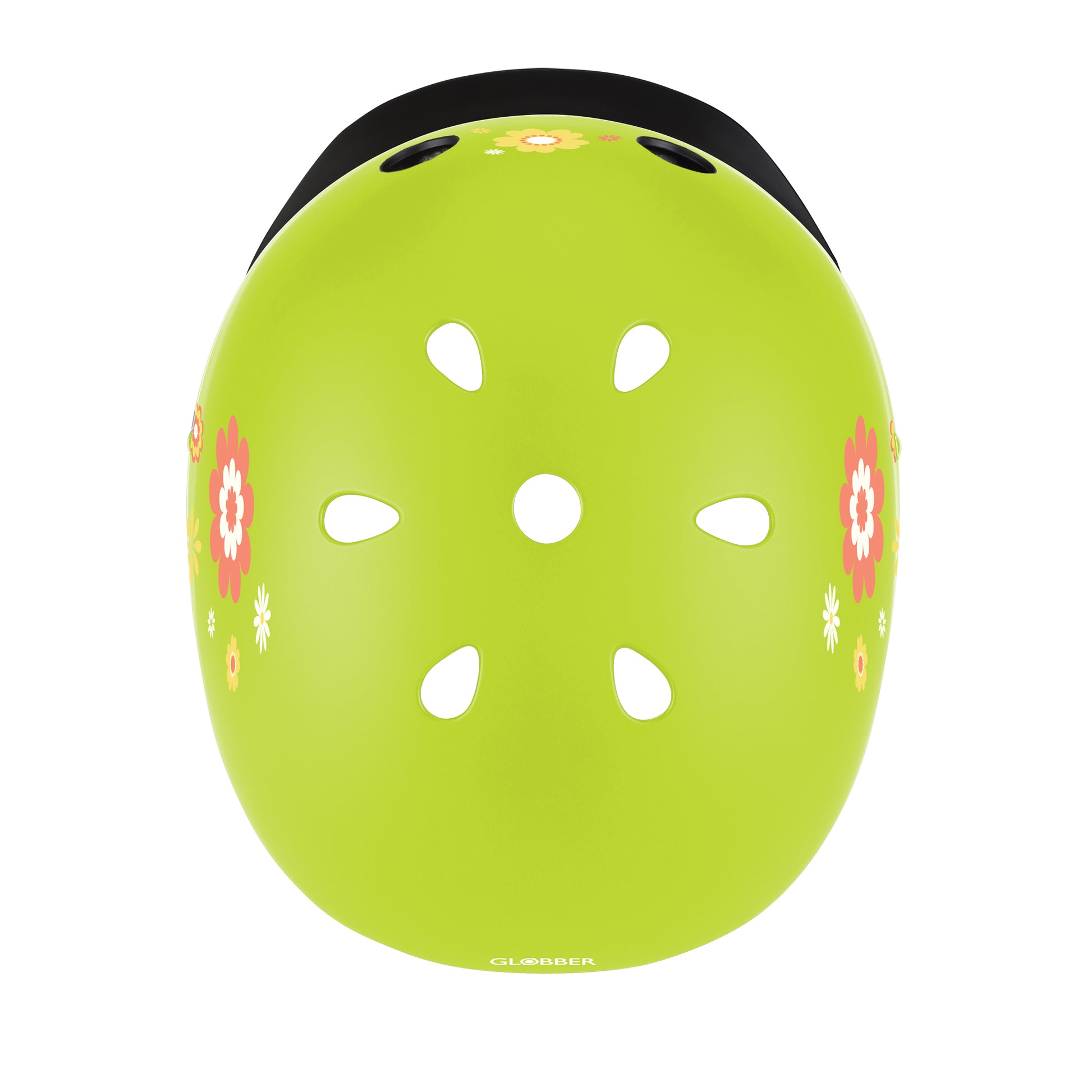Globber | Kinderhelm | Elite Lights | XS-S | Lime green flowers