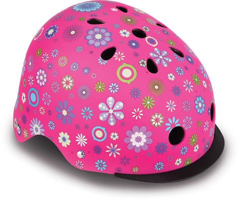 Globber | Kinderhelm | Elite Lights | XS-S | Deep pink flowers
