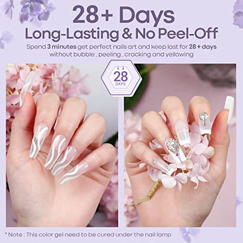 Modelones UV Nagellack Weiß, 15ml 1Pc Gel Shellac Gellack für UV/LED Nagellampe Soak Off Langlebige French Maniküre gelnägel All-MatchStil, Salon & Heimgebrauch Nail Art DIY