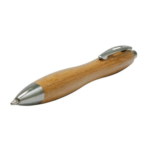 Body Shape Bambus Kugelschreiber – verchromter Clip, Parker-Mine, 14 cm