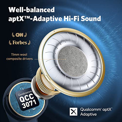 EarFun Air Pro 3 Bluetooth Kopfhörer In Ear, 43dB Hybrid Aktive Noise Cancelling Kopfhörer Kabellos, HiFi Sound Qualcomm aptX Adaptive, 6 Mikrofone CVC 8.0 Anrufe, Multipoint, 45H Akku, App Steuerung