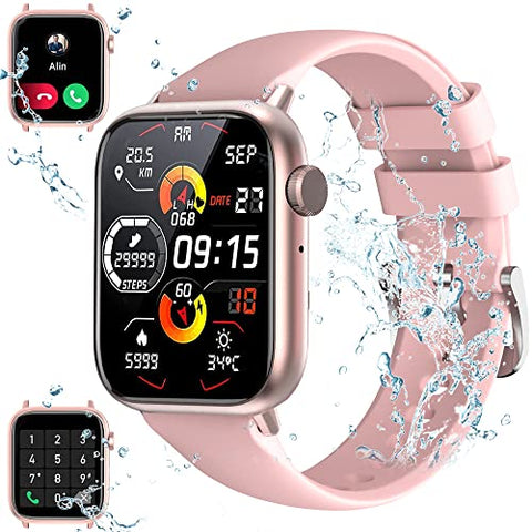 Tisoutec Smartwatch Damen Herren,Fitnessuhr Tracker mit Telefonfunktion 1.85" Touchscreen,Uhren Fitness Tracker IP67 Wasserdicht/Blutsauerstoff/Pulsmesser/Sportuhr Aktivitätstracker für Android/iOS