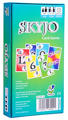 Magilano SKYJO, unterhaltsame Kartenspiel für Jung und Alt spaßige und amüsante Spieleabende im Freundes- und Familienkreis.