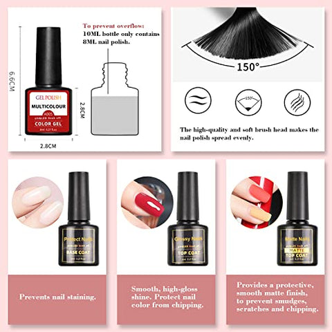 Tormay 39 Stück UV Farbgel, Nagellack Set, UV Lack Soak Off Gel Nail Polish für Nagel Design, Kunst Farbgel Nagelgel Set