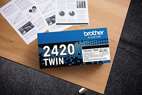 Brother TN2420TWIN Bundle mit 2 Tonern, schwarz, ca. 6000 Seiten, für MFCL2710DW/MFCL2710DN/MFCL2730DW/MFCL2750DW/DCPL2510D/DCPL2550DN/HLL231 0D/HLL. 2350DW/HLL2370DN/HLL2375DW, Doppelpack