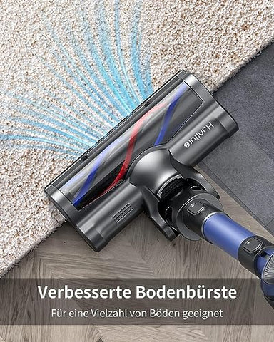 HONITURE Akku Staubsauger S12 Staubsauger Kabellos Beutellos 33000PA Starke Saugleistung, Kabelloser Akkusauger, bis zu 55 Min. Laufzeit, 400W, für zum Reinigen von Hartböden, Teppich