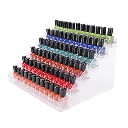 BTremary 6-tier Nagellack Aufbewahrung Organizer Display,Nagellackständer,Nagellack Regal,Acryl-Nagellack-Halter,Hält bis zu 96 Flaschen,parfüm aufbewahrung,Hautpflege-Organizer