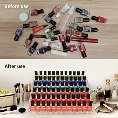 BTremary 6-tier Nagellack Aufbewahrung Organizer Display,Nagellackständer,Nagellack Regal,Acryl-Nagellack-Halter,Hält bis zu 96 Flaschen,parfüm aufbewahrung,Hautpflege-Organizer