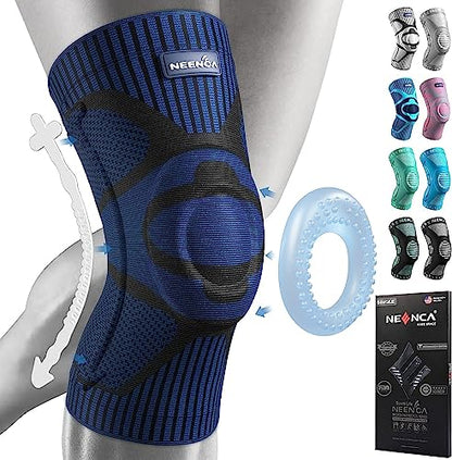 NEENCA Kniestütze, Komprimierte Kniebandage mit Patella Gel Pads & Feder Seitenstabilisatoren, Medizinischer Knieschützer für Laufen, Meniskusriss, Arthritis, Gelenkschmerzlinderung, ACL, Erholung